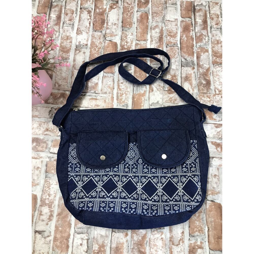 Canyon Sky Aztec Denim Crossbody Purse South West Inspired Bag Design Native Med